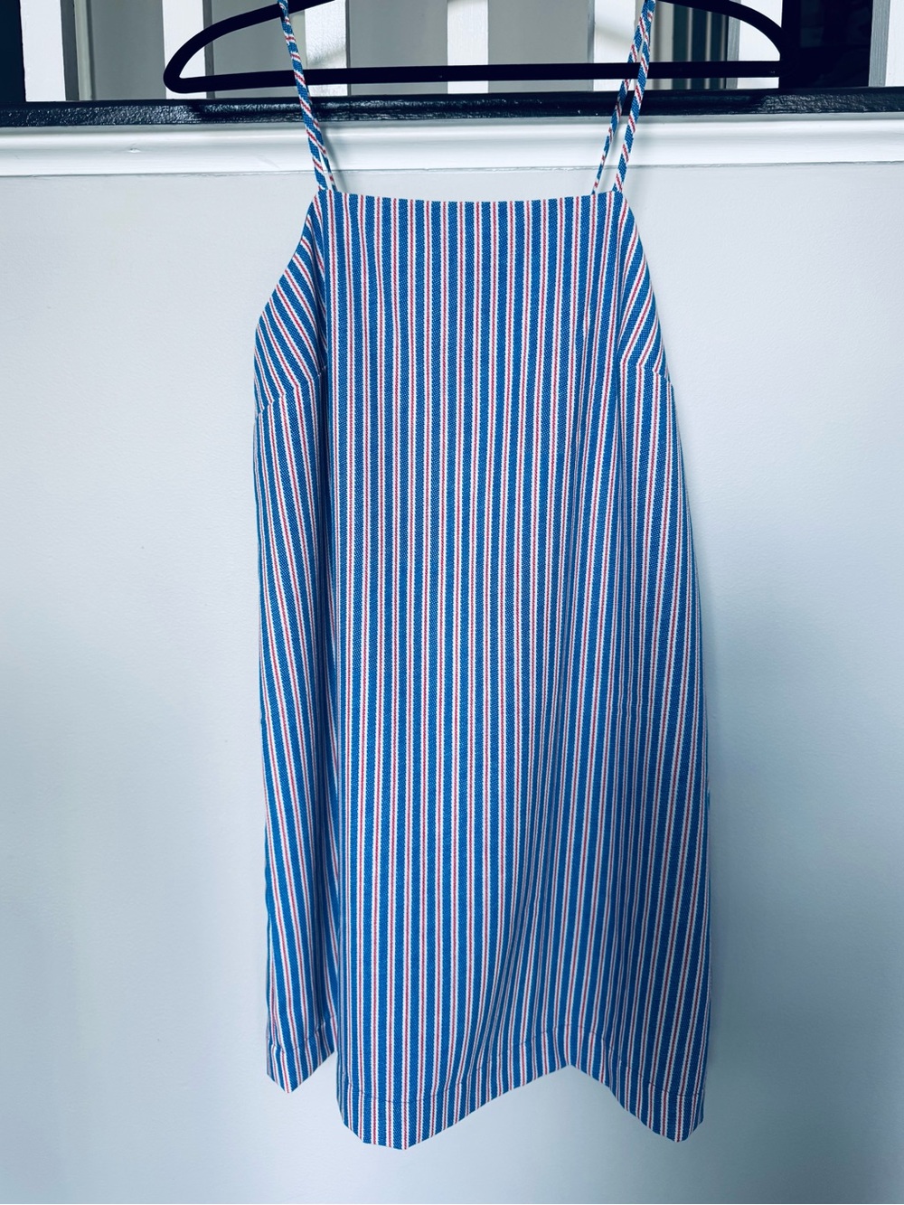Old Navy Blue, White and Red Striped Midi Dress